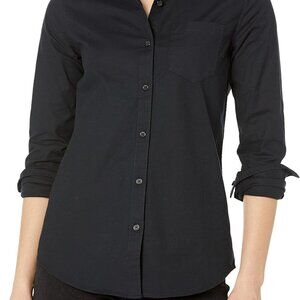 Women's Long Sleeve Button Down Stretch Oxford Shirt Available in Plus Size